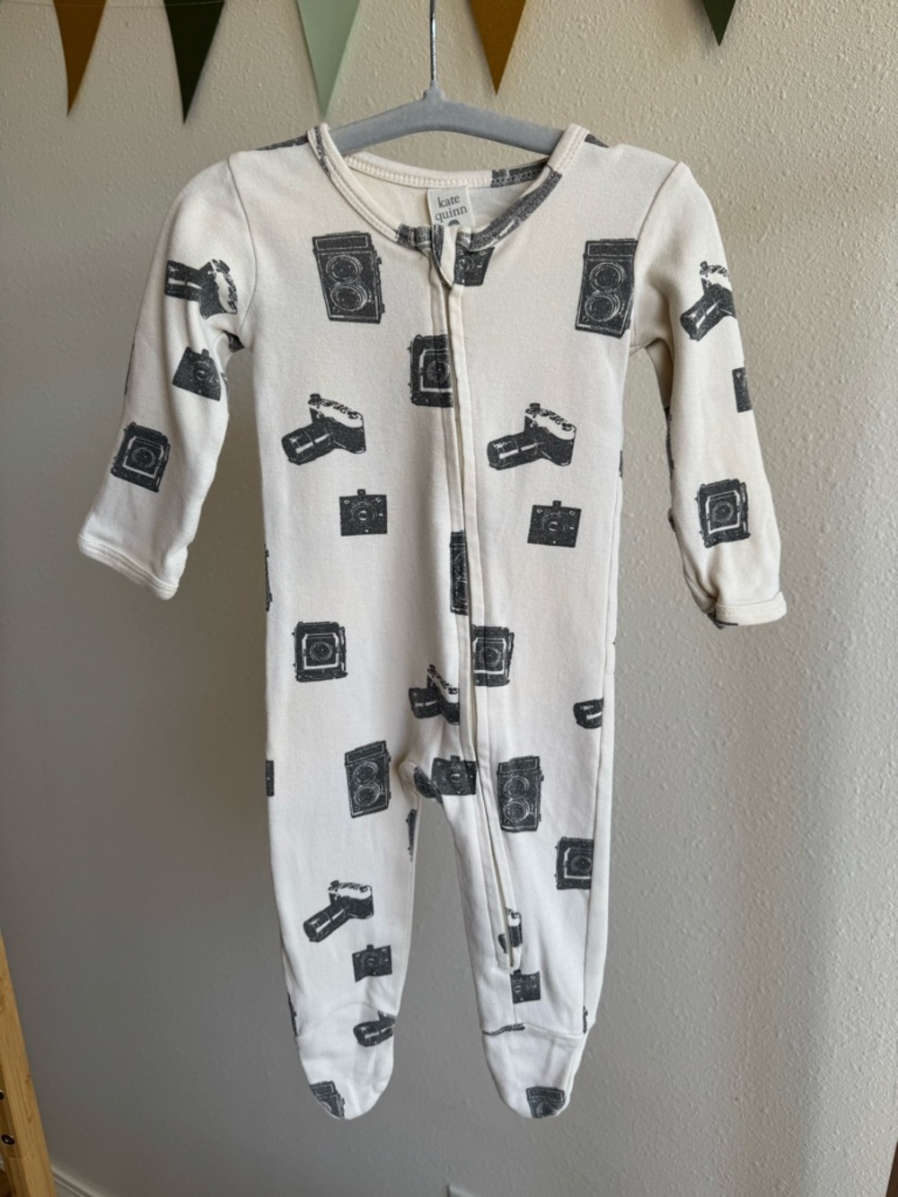 KATE QUINN | Black and White Vintage Camera Footie